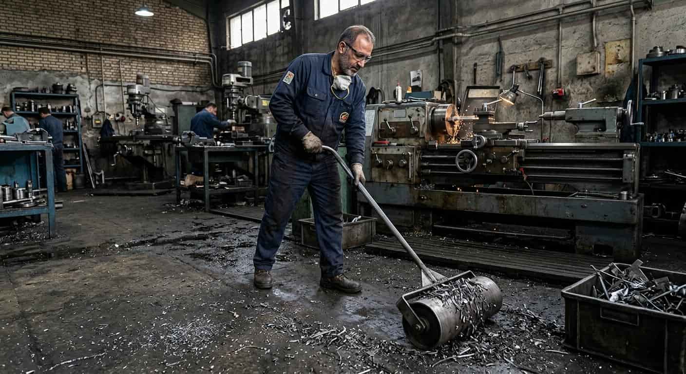 استفاده از آهنربا برای جمع کردن برادههای فلز