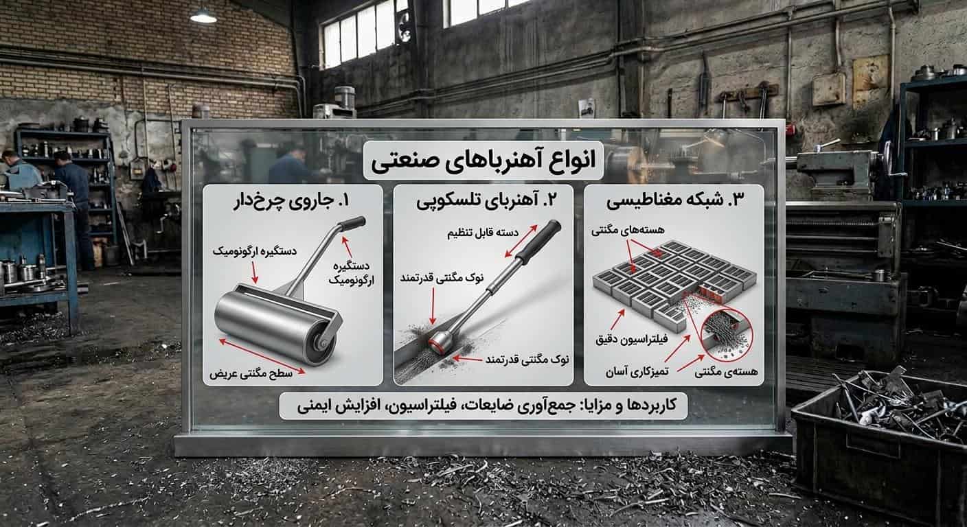 استفاده از آهنربا برای جمع کردن برادههای فلز